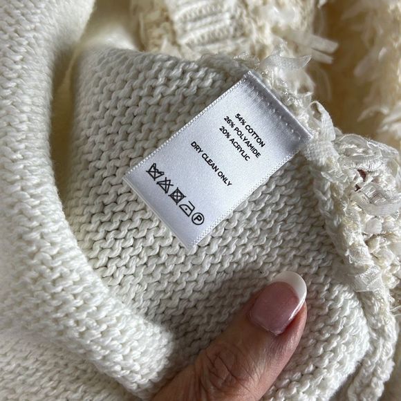 Leo & Sage Womens Cardigan Sweater Open Front Shaggy Faux Fur White M/L - Picture 6 of 9